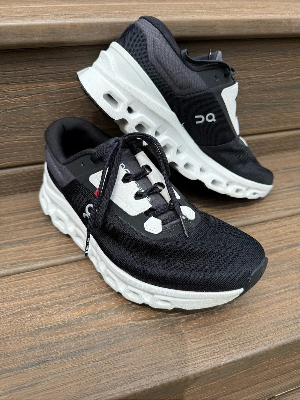 On Running Black and White Women's Athletic Running Shoes